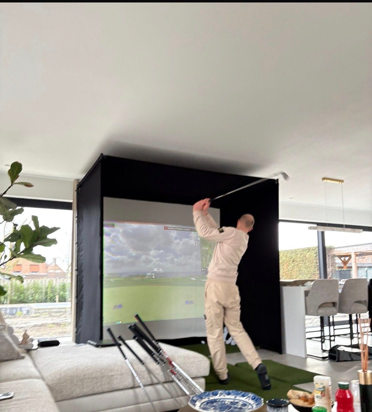 Gloednieuwe Golf Slagkooi met Simulator en Monitor, Sport en Fitness, Ophalen, Nieuw, Overige typen, Overige merken