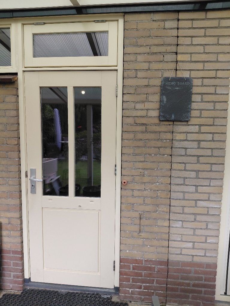 achterdeur met bovenraam, 75 tot 150 cm, Deurkozijn, Ophalen of Verzenden, Zo goed als nieuw