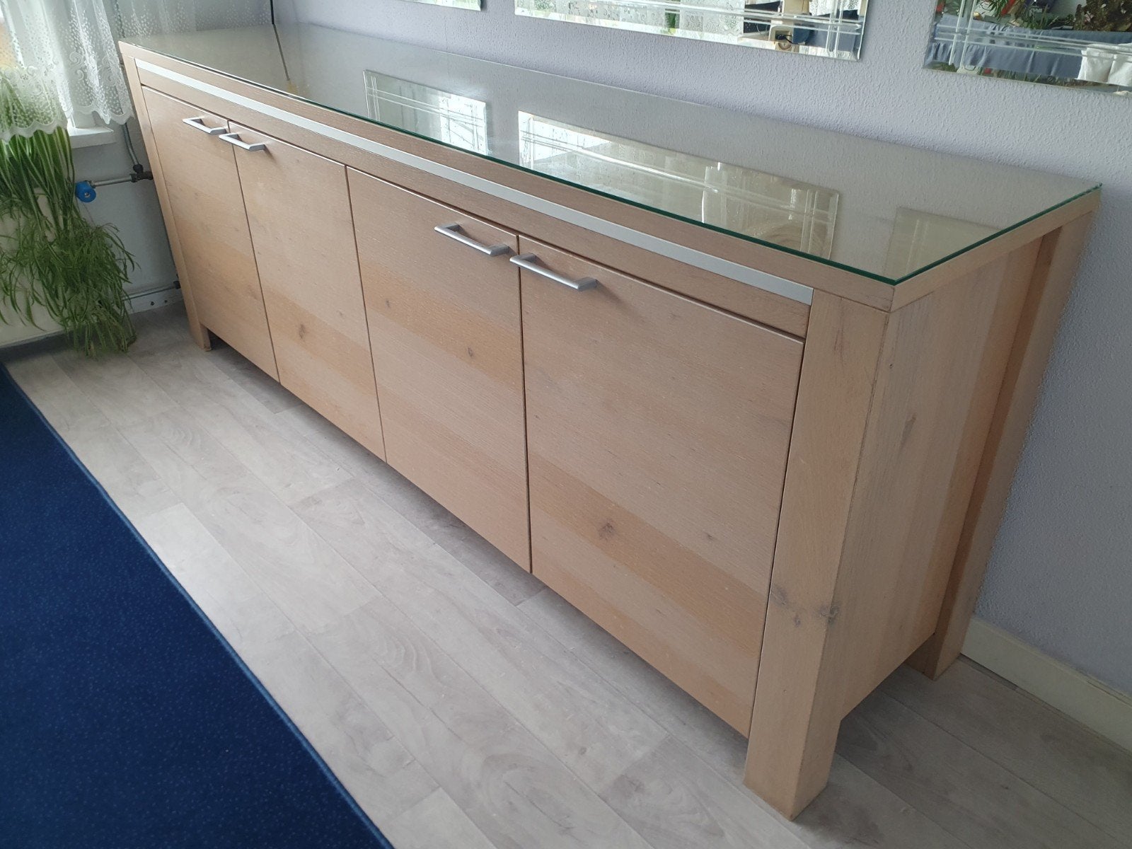 Woonkamer meubels + spiegels, Huis en Inrichting, Kasten | Dressoirs, Ophalen, Gebruikt, Eikenhout, 50 tot 100 cm
