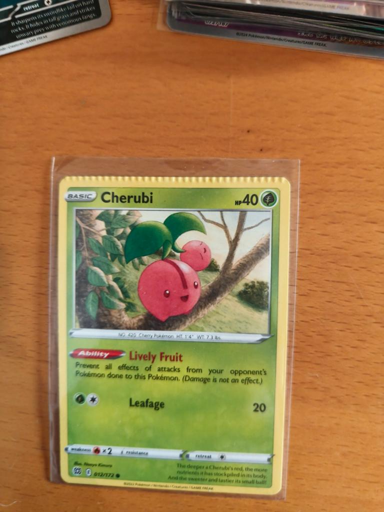 Cherubi Brilliant Stars misprint crimped error Pokémon kaart, Ophalen of Verzenden, Zo goed als nieuw, Losse kaart