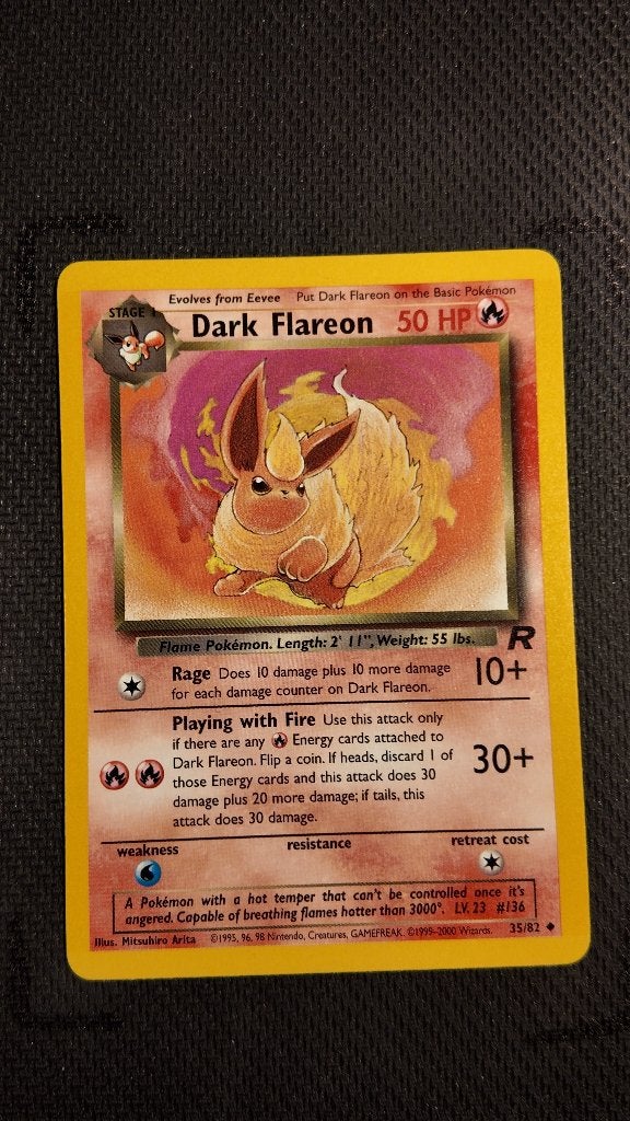 Dark Flareon 35 Team Rocket | Pokemon kaart, Ophalen, Zo goed als nieuw, Losse kaart