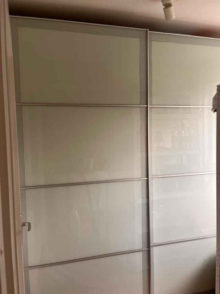 Schuifdeuren van glas voor Pax kast. 200x236, 200 cm of meer, 150 tot 200 cm, Ophalen of Verzenden, Glas