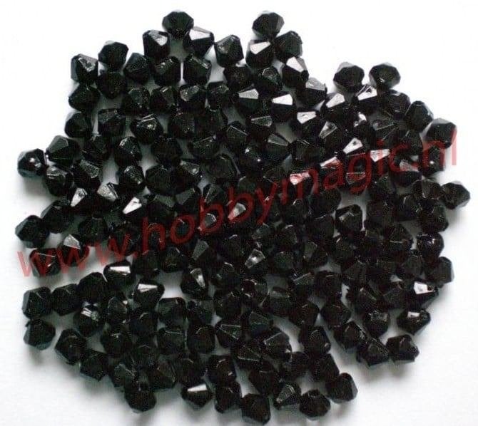 1000 Facetkralen 4mm zwart, Info@hobbymagic.nl, Kraal, Hobbymagic, Nieuw
