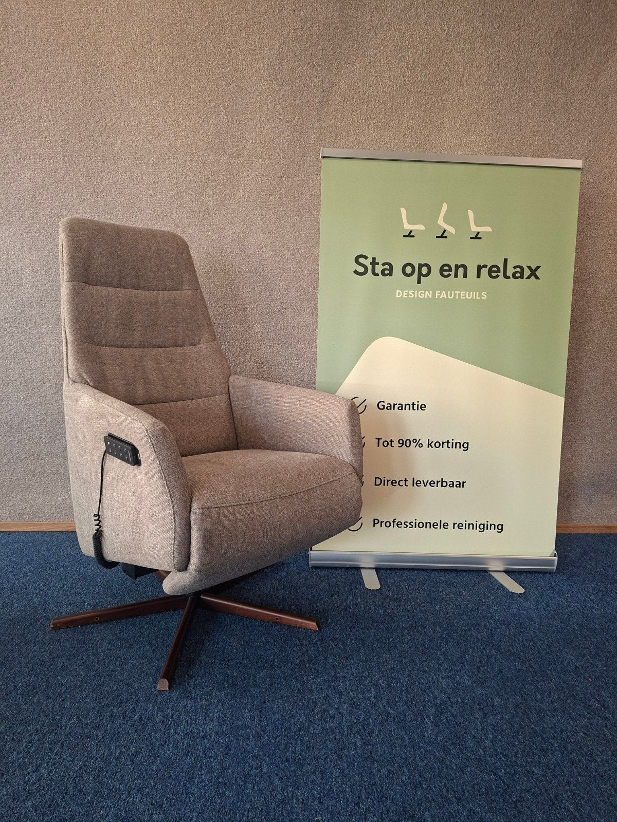 Sta op relax fauteuil Prominent ZGAN extra luxe op accu 🔋, Minder dan 75 cm, Hoofdstraat 60 Schijndel, Ophalen of Verzenden, Zo goed als nieuw