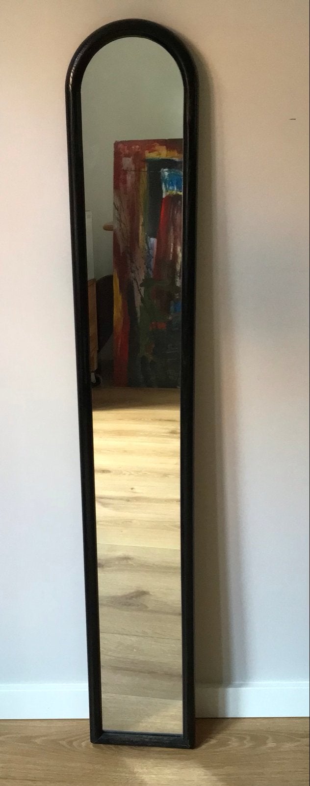 Vintage Boogspiegel Zwart - Pieterman van Inter Art, Ophalen, Minder dan 50 cm, 100 tot 150 cm, Zo goed als nieuw