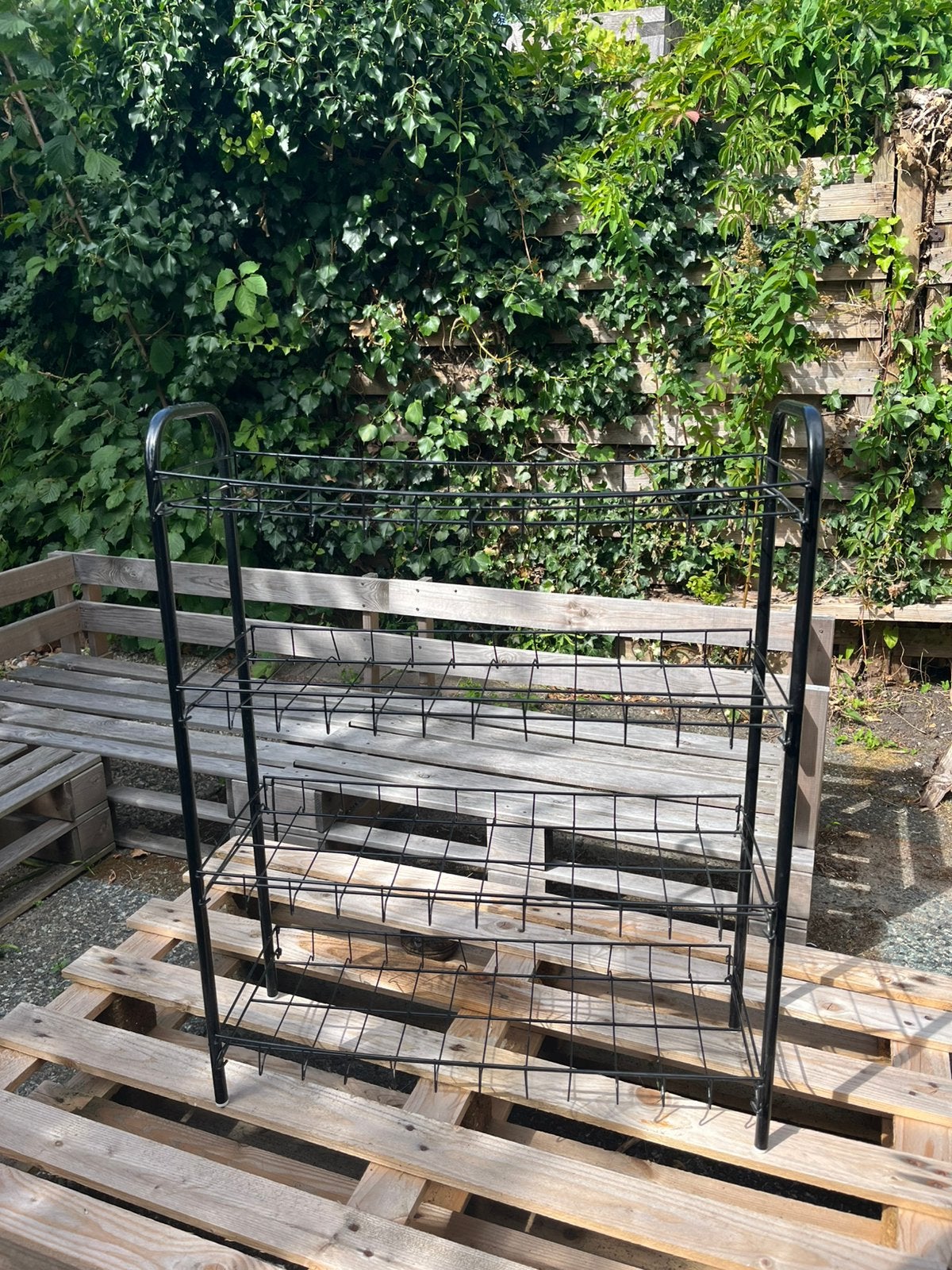 Schoenenrek zwart 4 planken, Ophalen, Gebruikt
