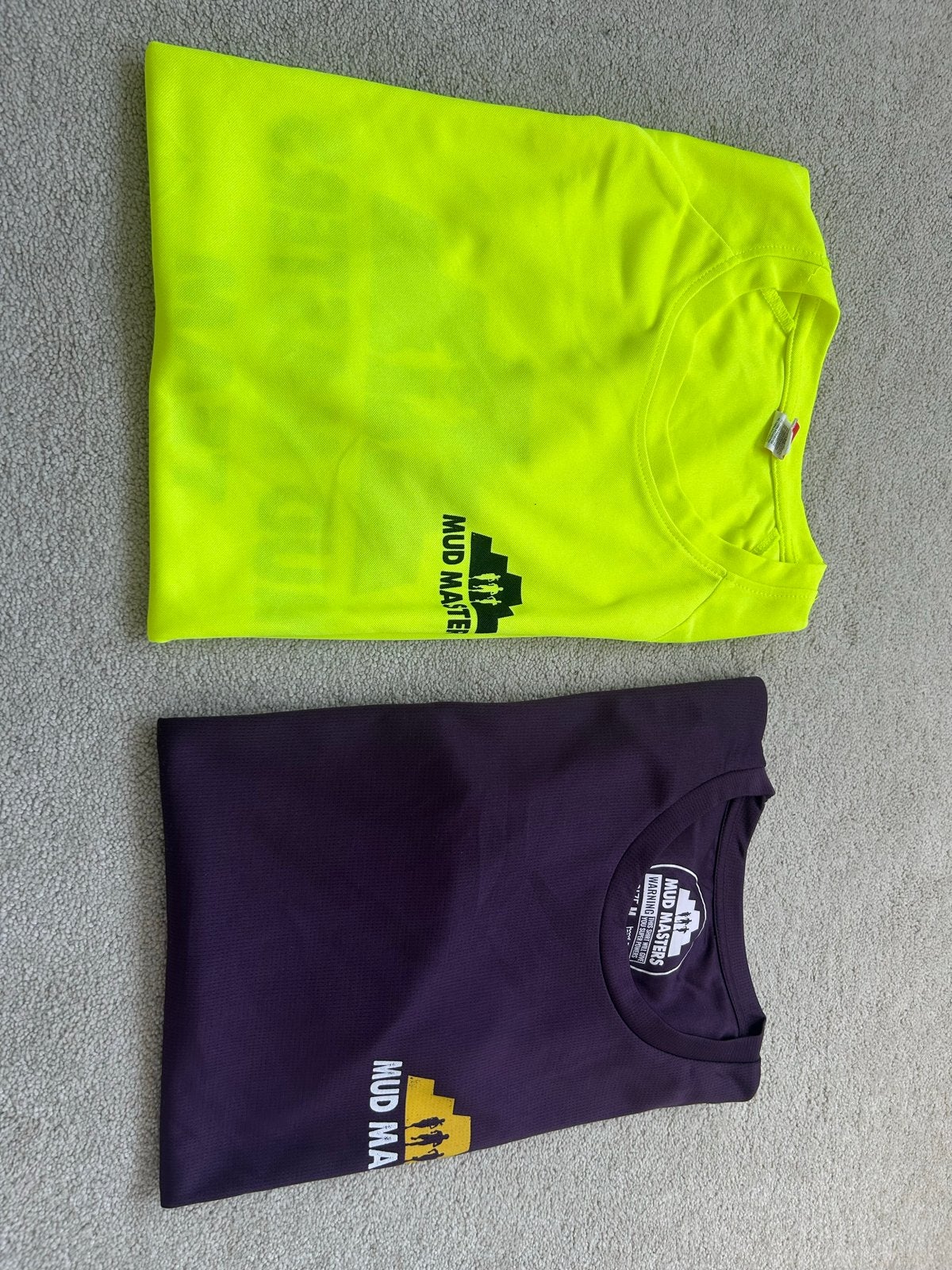 Mud Masters Sportshirts (2 stuks), Ophalen of Verzenden, Zo goed als nieuw, Paars, Hardlopen of Fietsen