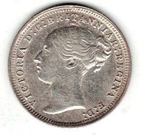 26-1772 Engeland 3 pence 1875, Ophalen of Verzenden, Overige landen, Losse munt, Zilver
