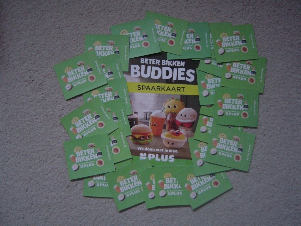 26 ongeopende Beter Bikken Buddies (Plus) stickers/zegels, Verzamelen, Plus, Ophalen of Verzenden
