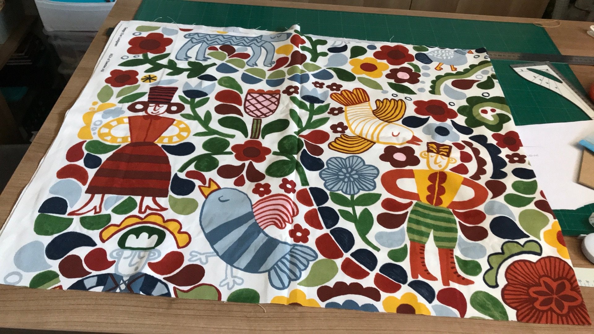Knutsellap ruim 55x145 ikea eva lundgreen   (2), Hobby en Vrije tijd, Stoffen en Lappen, Overige kleuren, 120 cm of meer, Nieuw