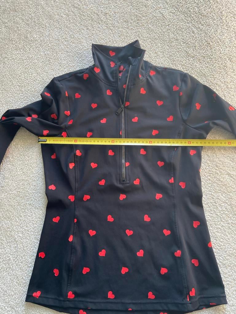 Goldbergh skipully zwart met hartjes en rits, Kleding | Dames, Wintersportkleding, Ophalen of Verzenden, Gedragen, Maat 38/40 (M)