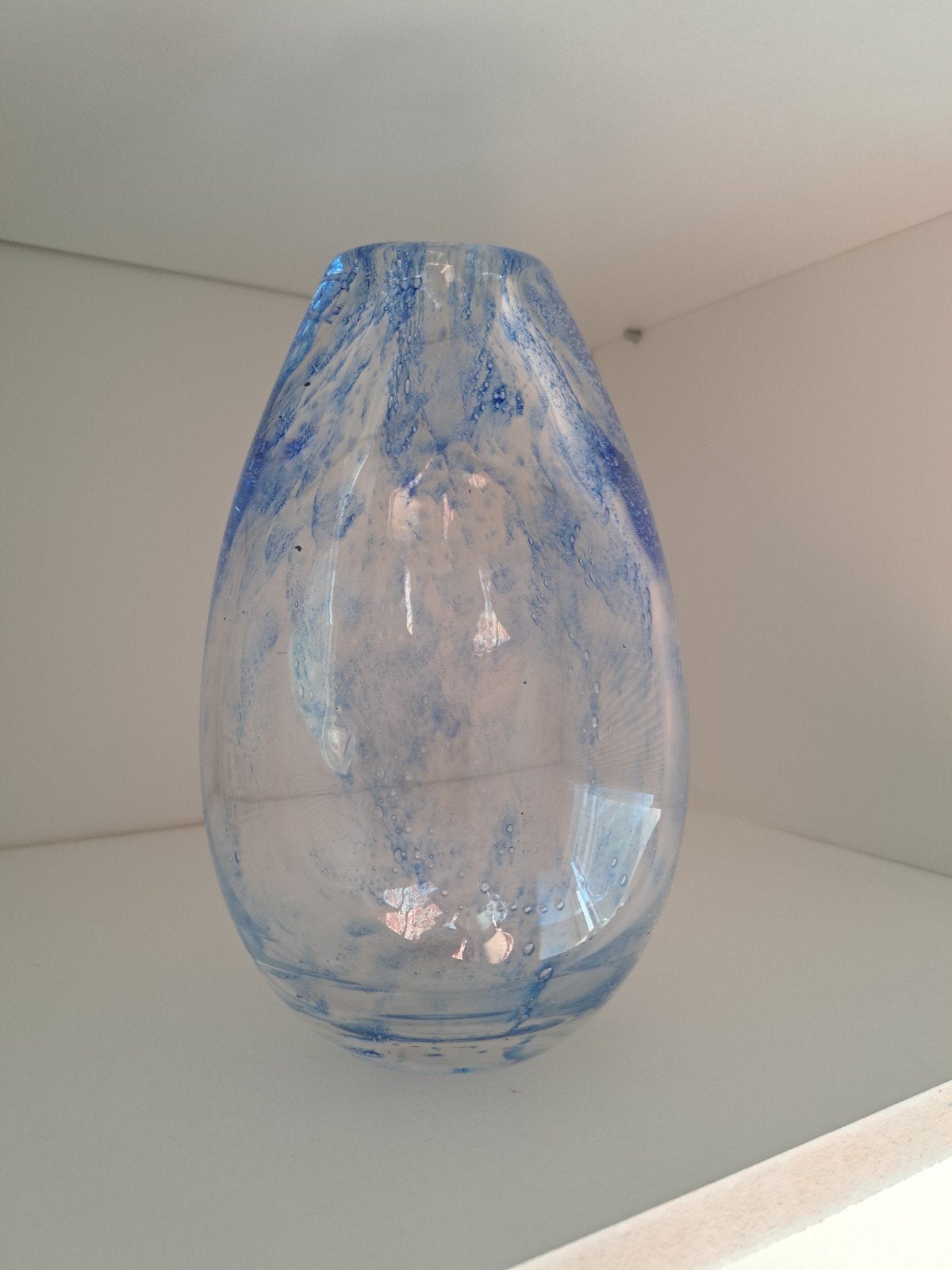 Vaas Copier blauw glas, Antiek en Kunst, Ophalen of Verzenden