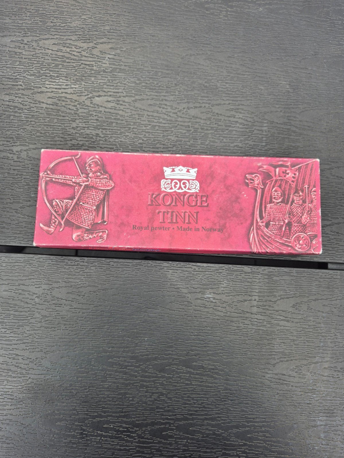 Set van 4 Konge Tinn Noorse Viking tinnen onderzetters, Ophalen of Verzenden