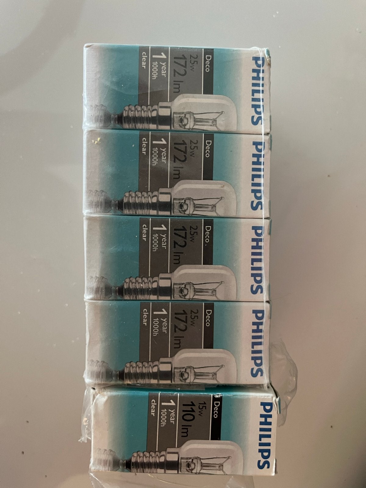 Philips Deco gloeilampen voor naaimachine (E14, 25W/15W), Wit, Philips, E14 (klein), Nieuw