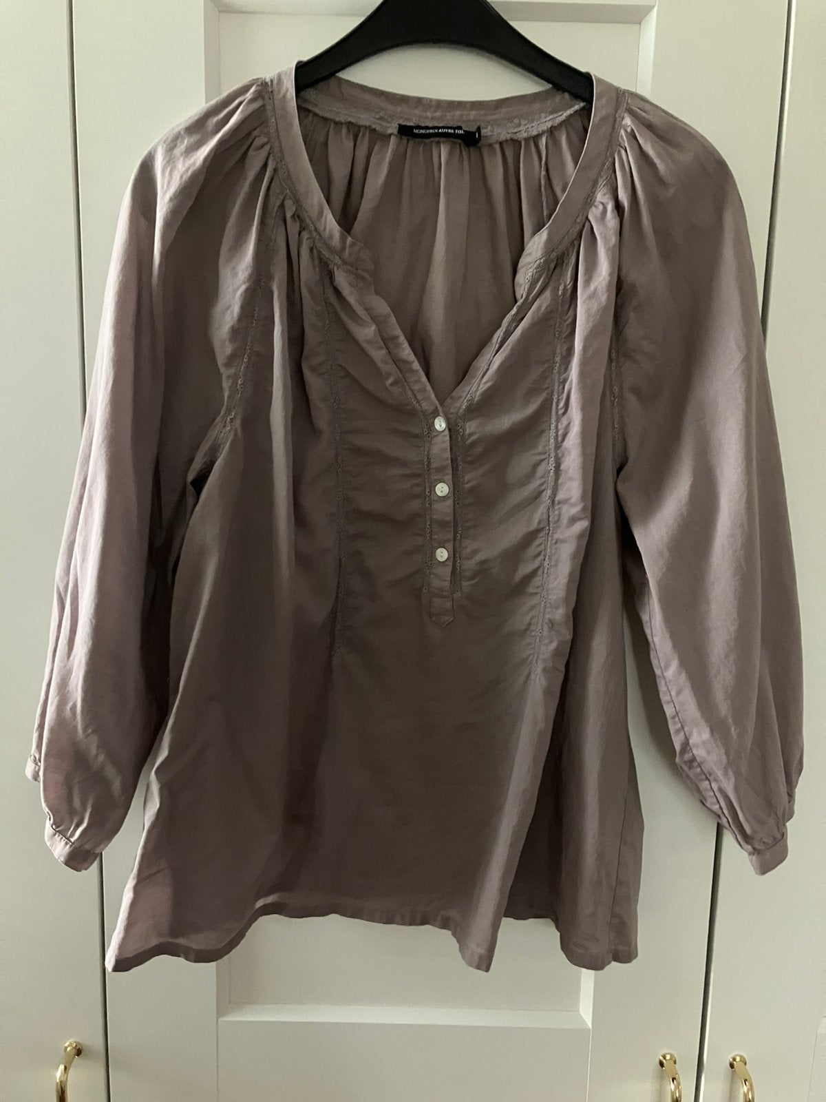 Bruin taupe blouse Monoprix maat 40, Kleding | Dames, Ophalen of Verzenden, Zo goed als nieuw, Maat 38/40 (M), Bruin