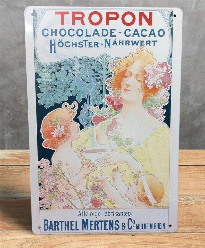 Privat-LIVEMONT Tropon Chocolade Wandbord Poster, Verzenden