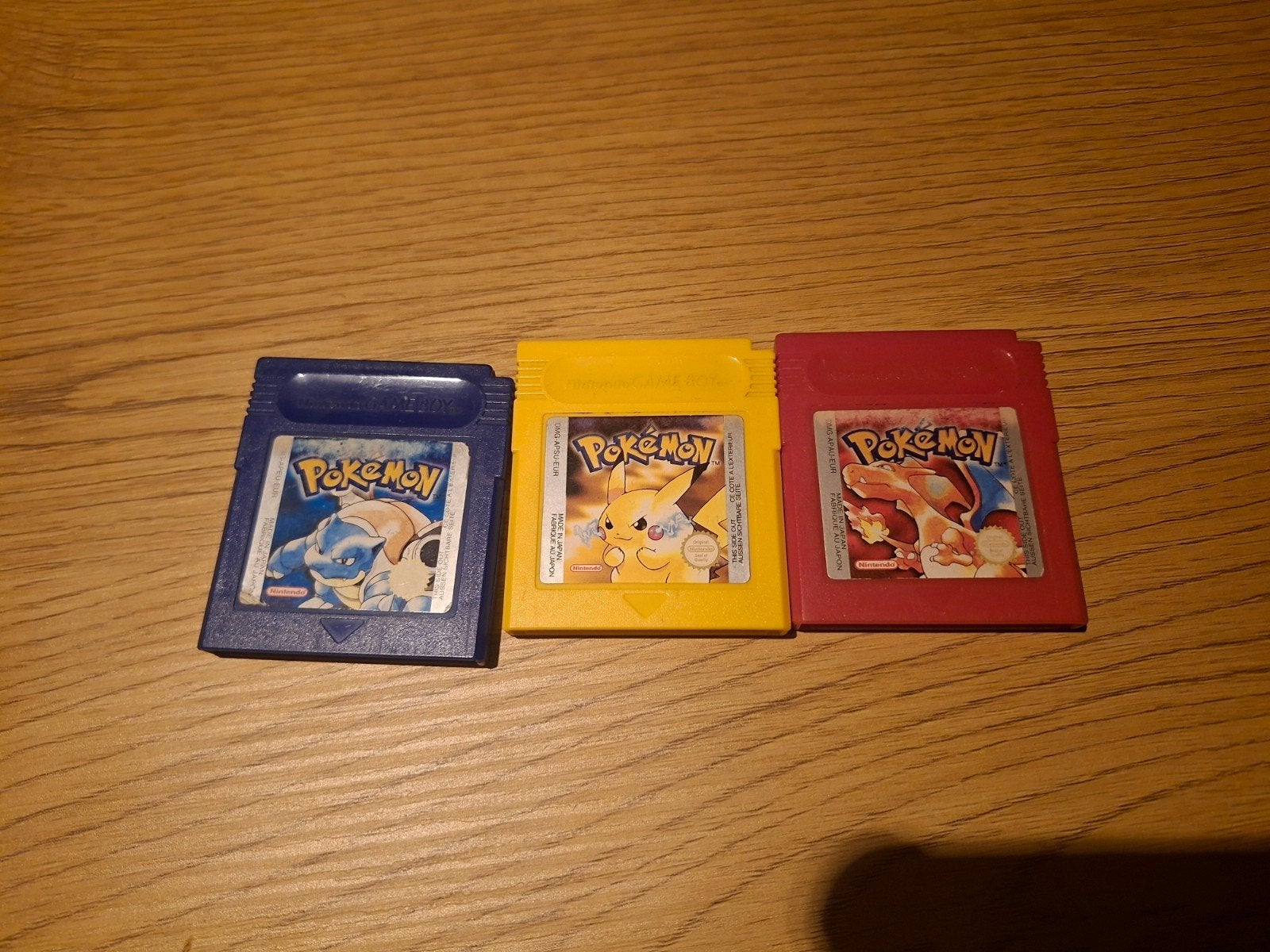 Pokémon Game Boy games: Blauw, Geel en Rood (origineel), Ophalen, Gebruikt, 1 speler, Role Playing Game (Rpg)