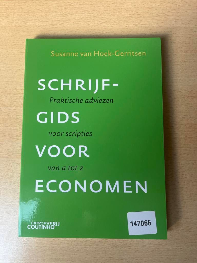 Schrijf-Gids voor Scripties Economen - Susanne van Hoek, Ophalen, Gamma, Zo goed als nieuw, LBO