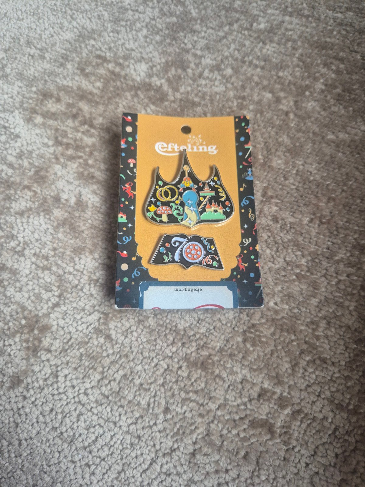 Efteling Pin 70 Jaar, Verzamelen, Efteling, Ophalen of Verzenden, Nieuw, Button of Speldje