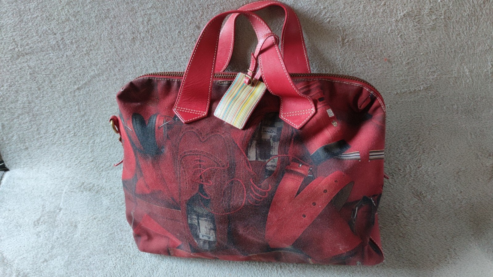Paul Smith Shopper / Reistas / Weekendtas - Rood met print, Ophalen of Verzenden, Rood, 40 tot 60 cm, 35 tot 55 cm