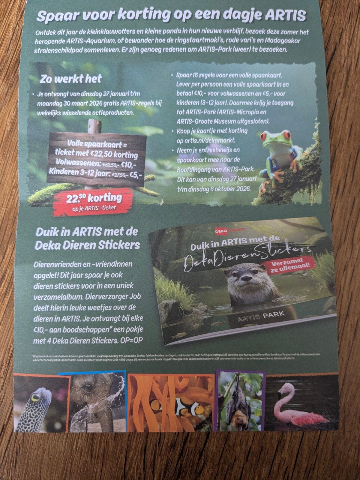 2 Deka kortings kaarten voor Artis, Twee personen, Kortingskaart