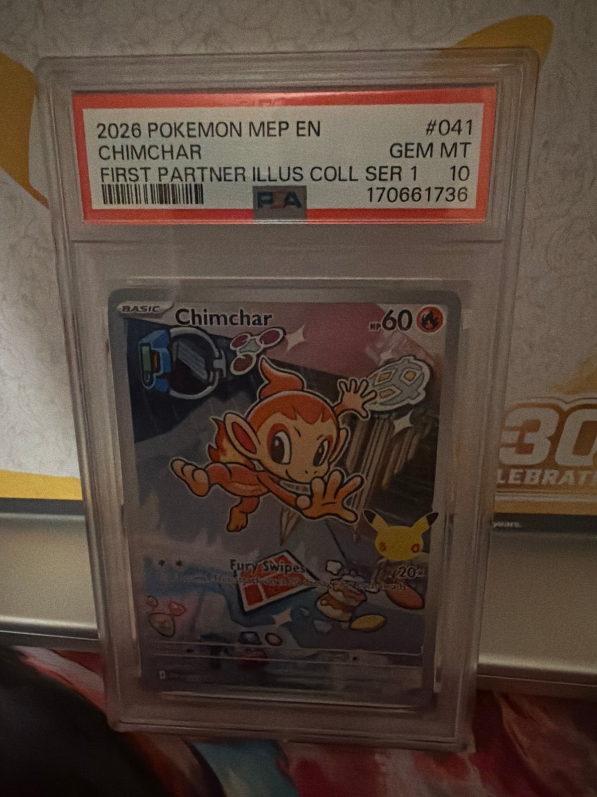 PSA 10 Gem Mint Chimchar #041 First Partner Illus Coll Ser 1, Ophalen, Nieuw, Losse kaart