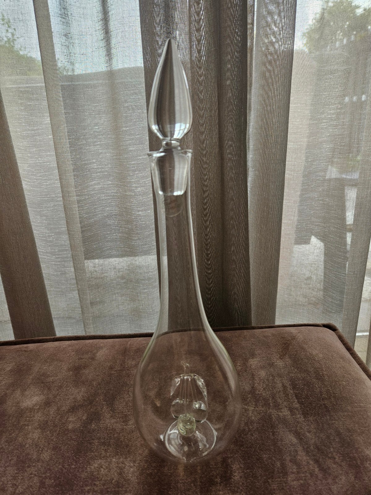 Elegante glazen karaf met stop kers, Ophalen of Verzenden