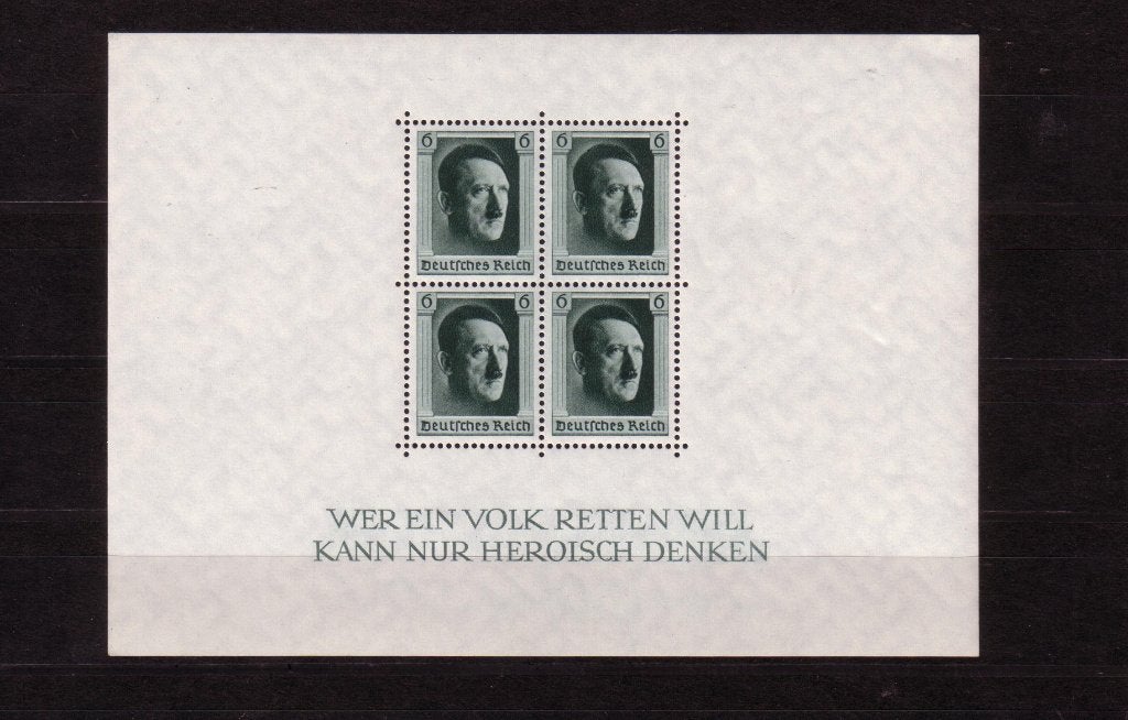 Blok met Hitler Zegels uit 1937 (DR Bl 7), Ophalen of Verzenden, Overige soorten, Duitsland