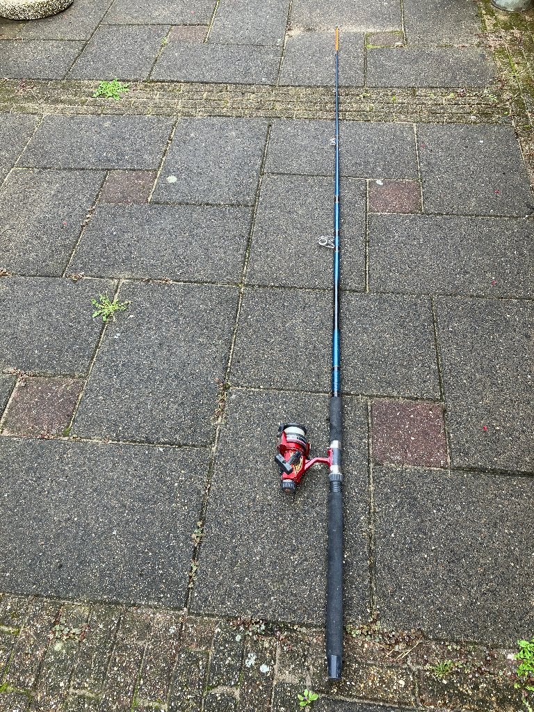 werphengel + molen 2 stuks hengel, Ophalen, Gebruikt, Werphengel