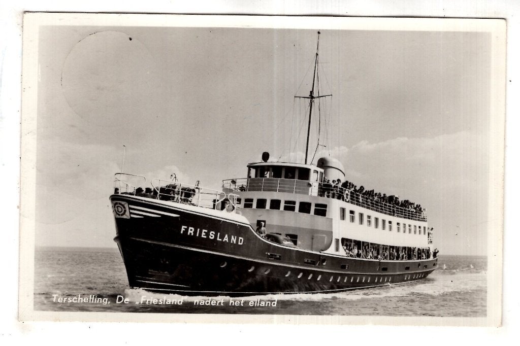 Terschelling Veerboot  de friesland  1958, Verzenden, 1940 tot 1960, Gelopen, Friesland