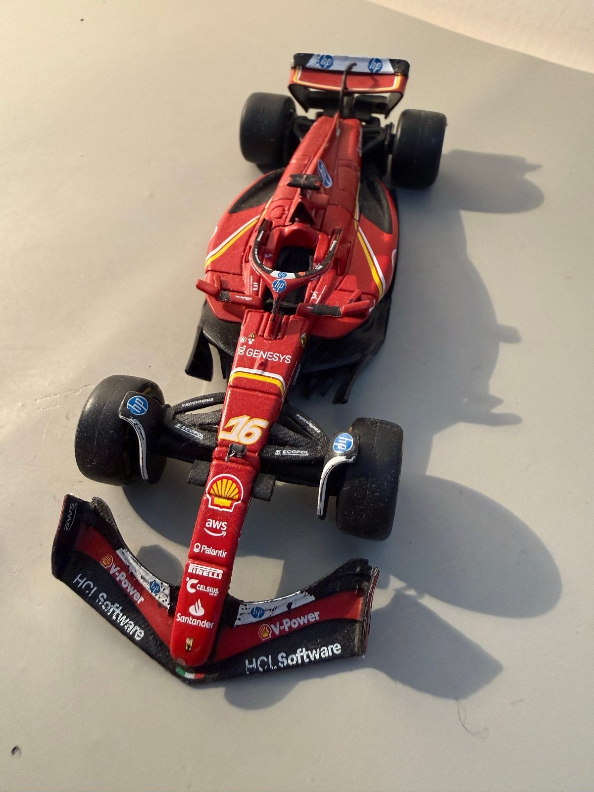 Bburago Ferrari SF-24 Charles Leclerc #16 F1 Model 2024, Ophalen of Verzenden, Gebruikt, Auto