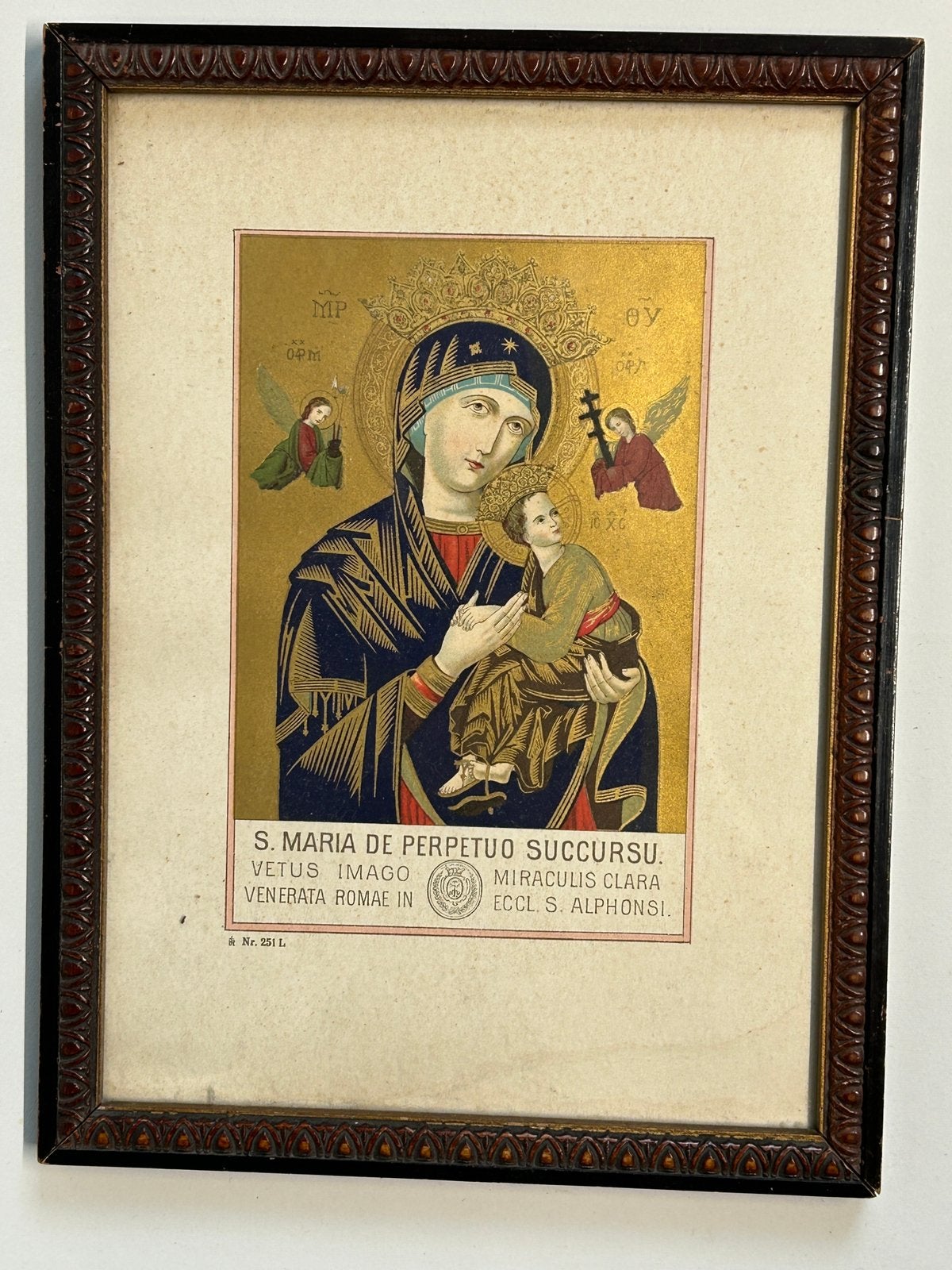 Vintage Byzantijns Icoon Schilderij Onze-lieve-vrouw C1940, Antiek en Kunst, Ophalen of Verzenden, Portret of Personen