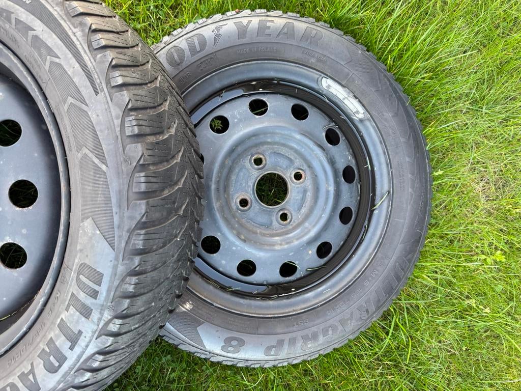 4 all-seasonbanden met velgen te koop. Maat: 165/70 R14., Ophalen of Verzenden, Zo goed als nieuw