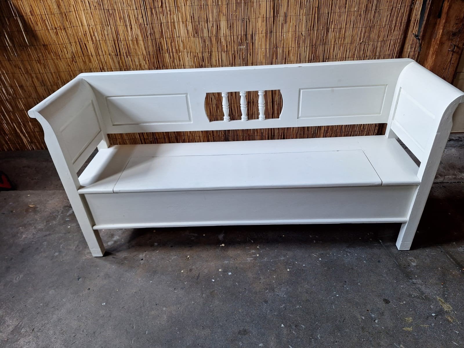 Houten landelijke klapbank voor langs de eettafel of muur., Ophalen, Zo goed als nieuw, 150 tot 200 cm
