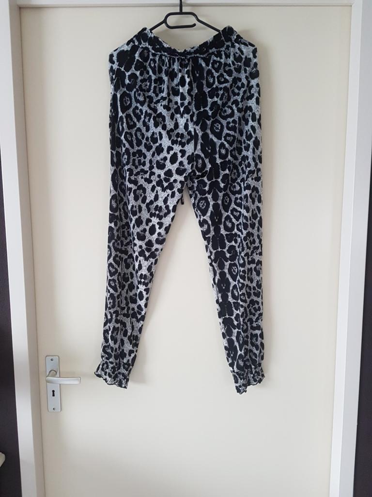 Leopard broek grijs one size, Verzenden, Zo goed als nieuw, Grijs, Lang