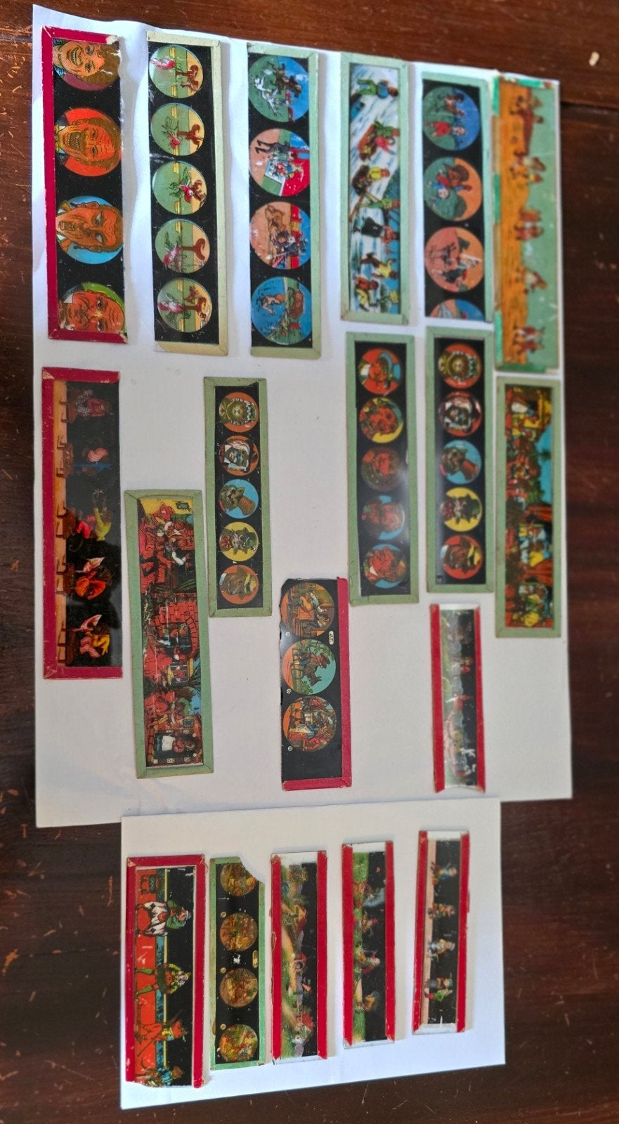 16 Antieke Toverlantaarnplaatjes (Laterna Magica), Ophalen of Verzenden
