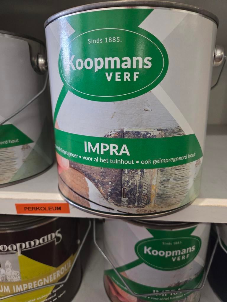 P.K. Koopmans  impregneer 27.50, Beits, Ophalen of Verzenden, Zo goed als nieuw, Minder dan 5 liter