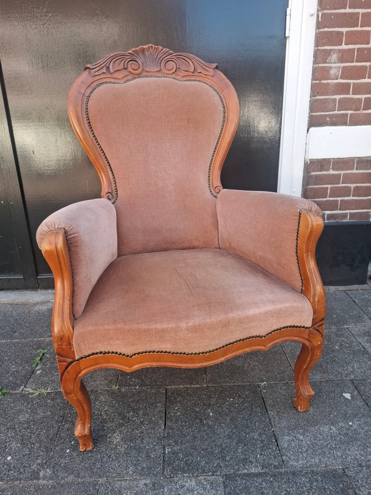 Antieke fauteuil, Antiek en Kunst, Antiek | Meubels | Stoelen en Banken, Ophalen