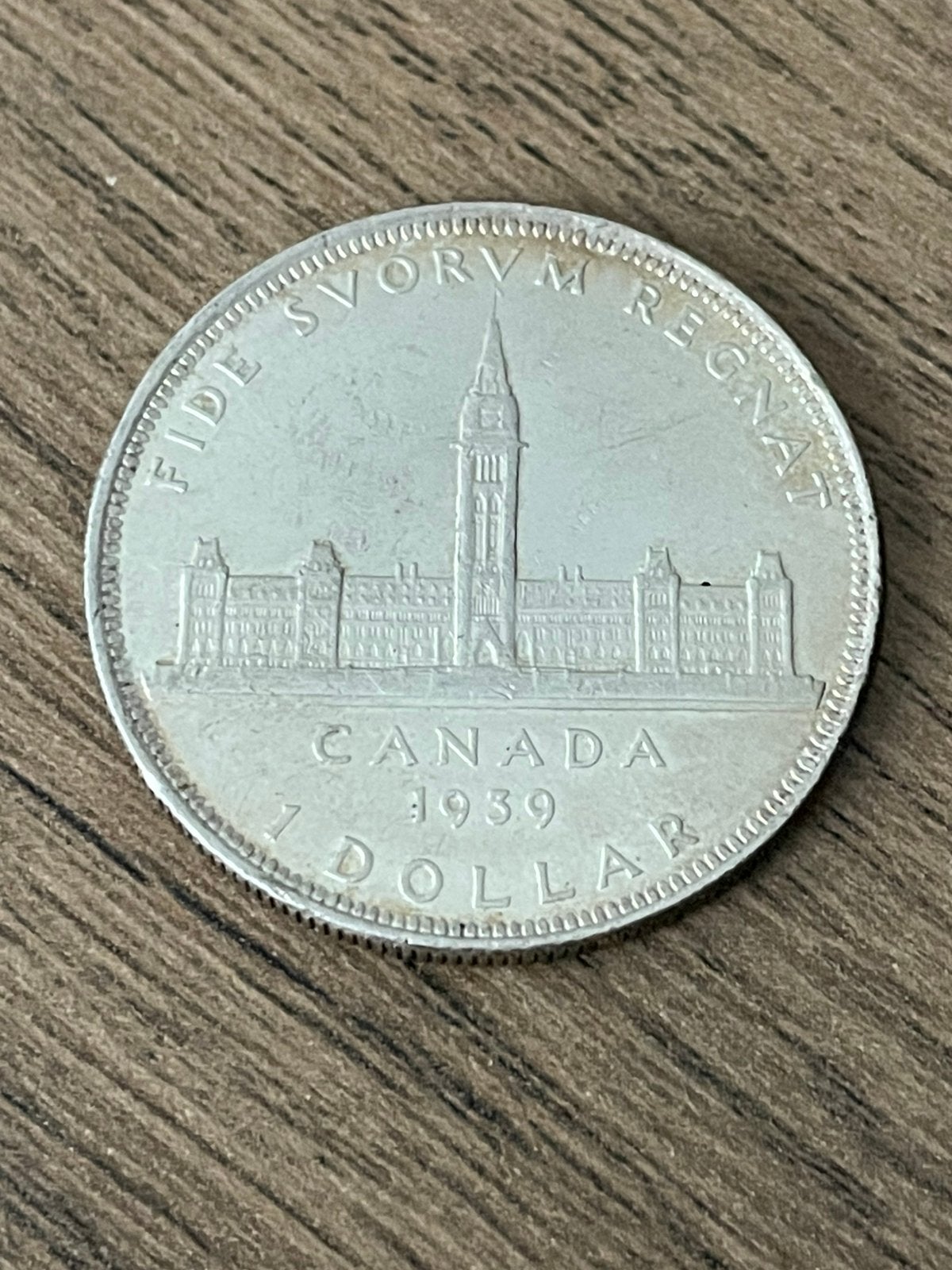 Zilveren Canada 1 dollar 1939 munt, Ophalen of Verzenden, Noord-Amerika, Zilver