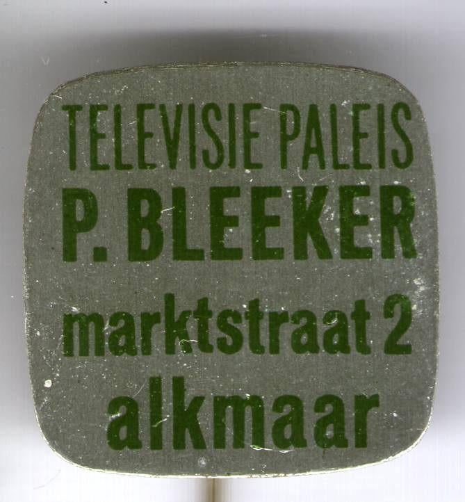 Televisie paleis P. Bleeker Alkmaar blik speldje ( V_173 ), Verzenden, Zo goed als nieuw, Merk, Speldje of Pin