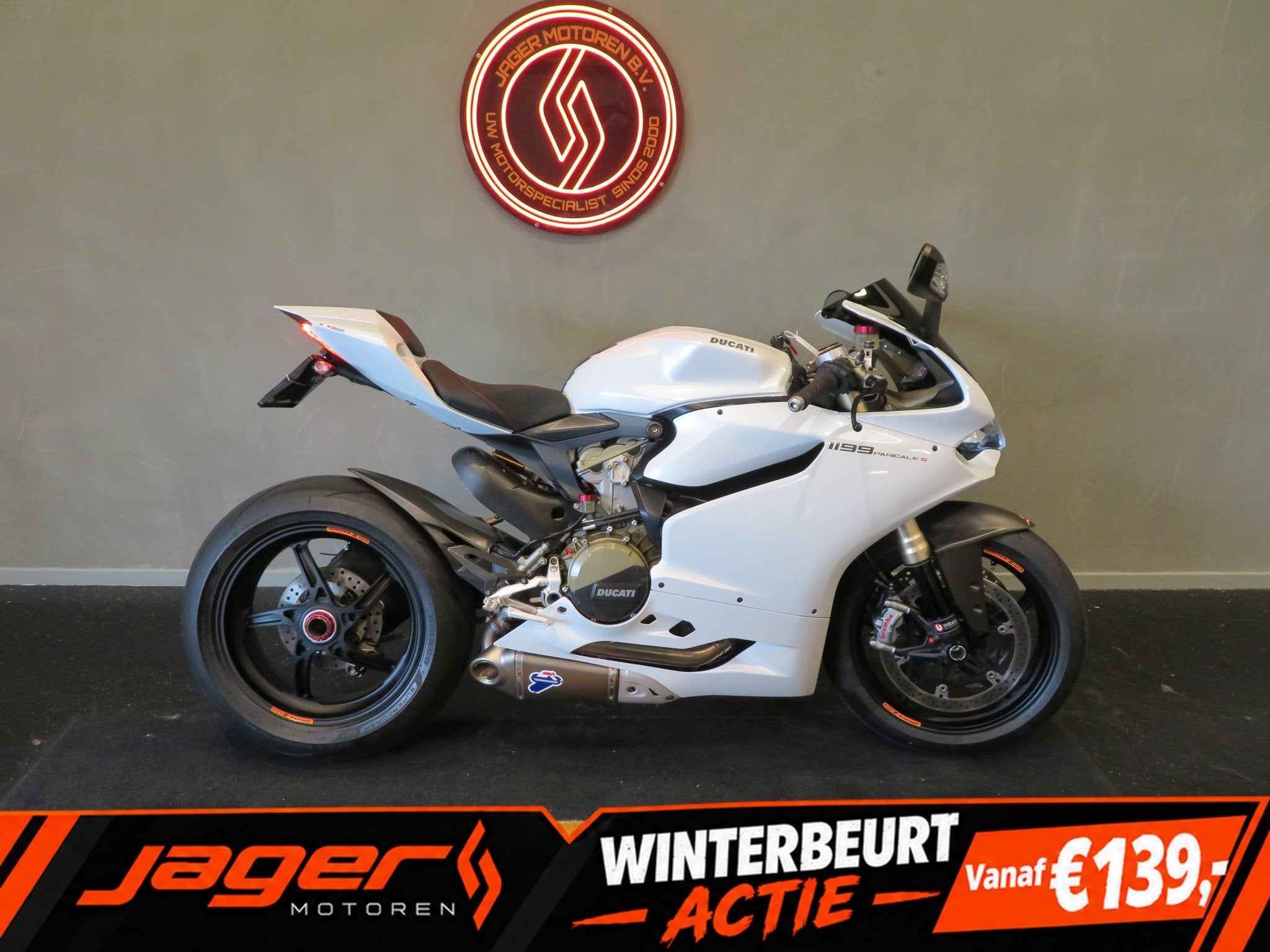 Ducati PANIGALE 1199 ABS TERMIONI CARBON (bj 2013), Motoren, 1198 cc, Super Sport, Gebruikt, Bedrijf