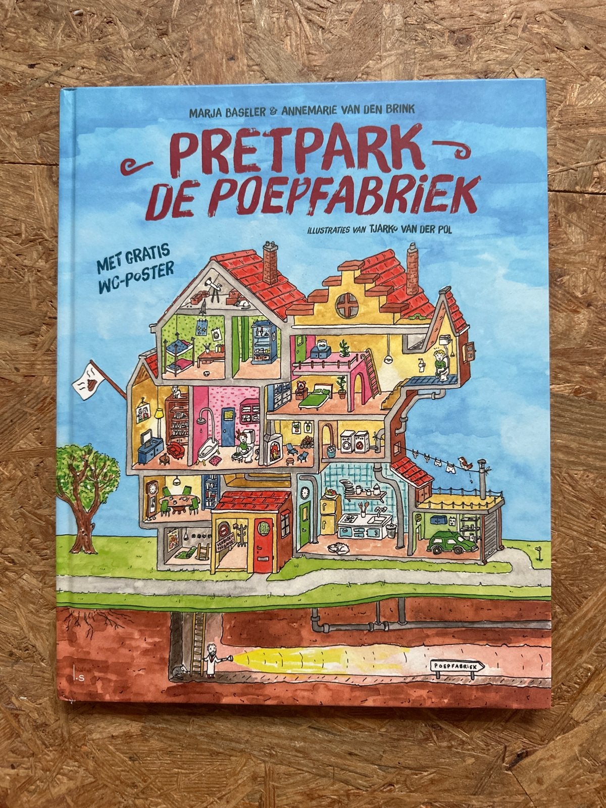 Prentenboek: Pretpark de Poepfabriek - Marja Baseler, Boeken, Ophalen of Verzenden, Zo goed als nieuw, Non-fictie