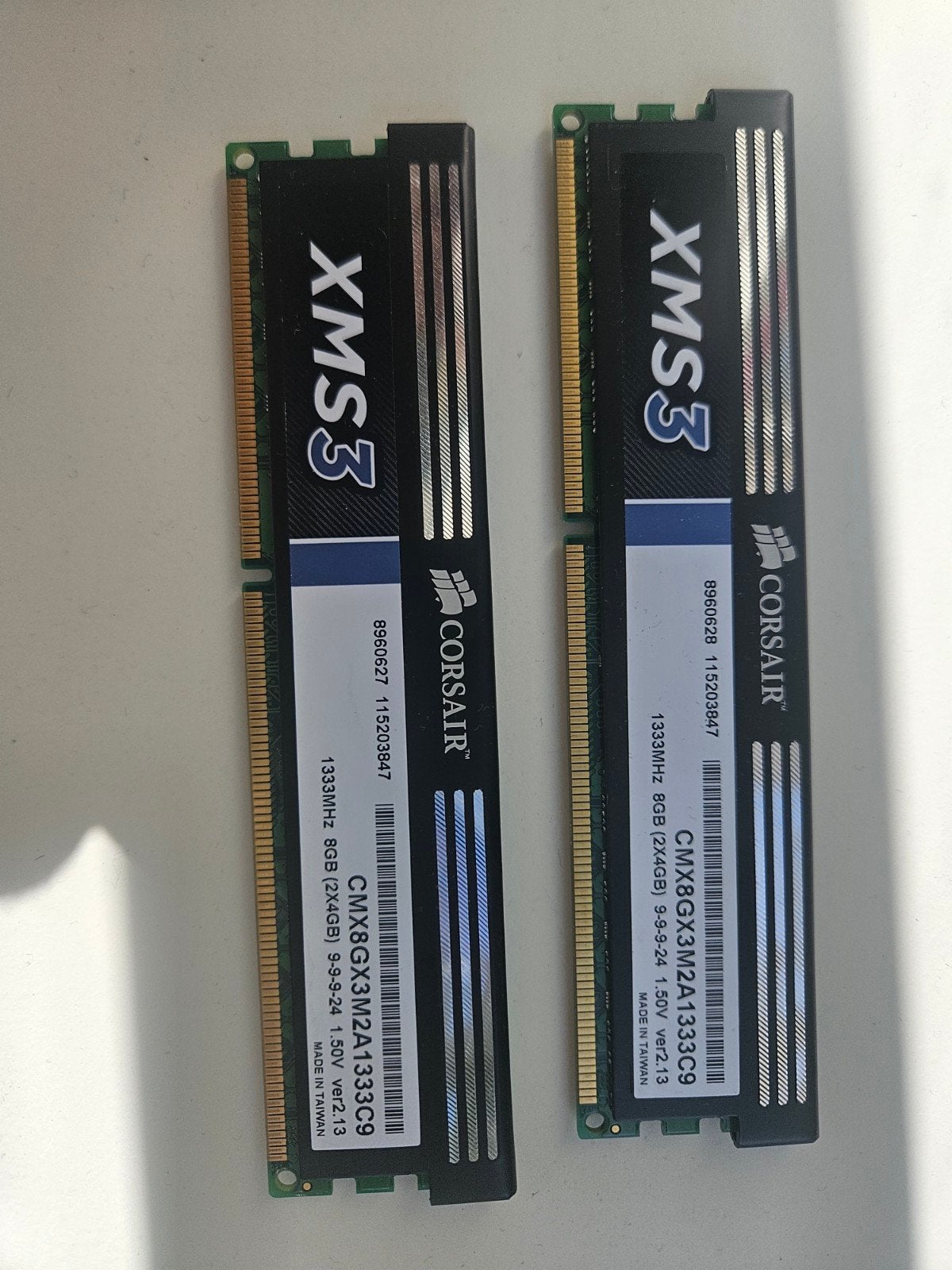 Corsair XMS3 8GB DDR3 RAM Set (2x 4GB) - 1333MHz CL9, Computers en Software, RAM geheugen, Ophalen of Verzenden, Zo goed als nieuw