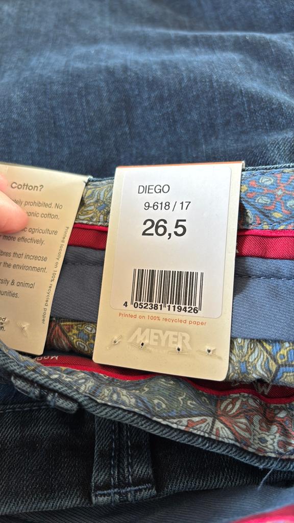 Meyer spijkerbroek donkerblauw Diego Comfort 26,5, Ophalen of Verzenden, Nieuw, Blauw, Overige jeansmaten