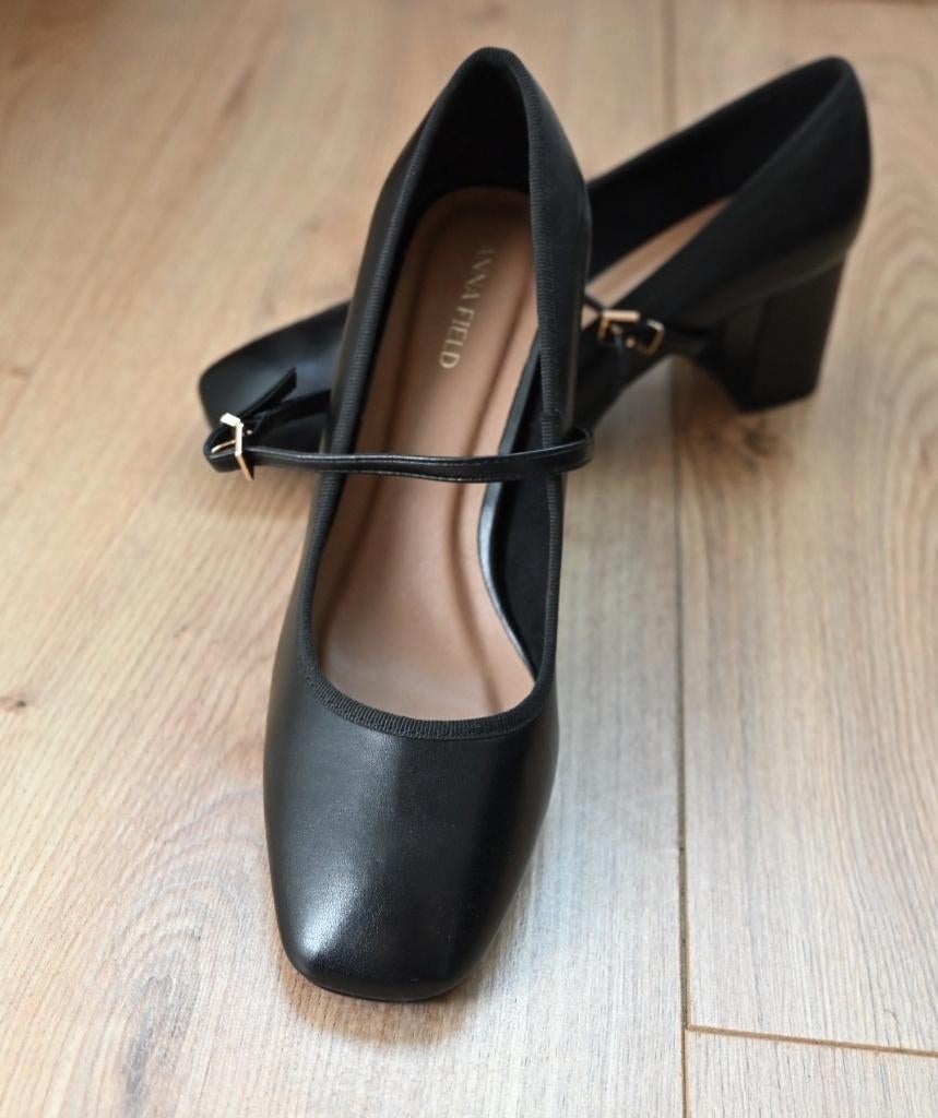 Nette zwarte blokhak pumps maat 38 nieuw, Ophalen, Zwart, Lage of Enkellaarzen, Nieuw