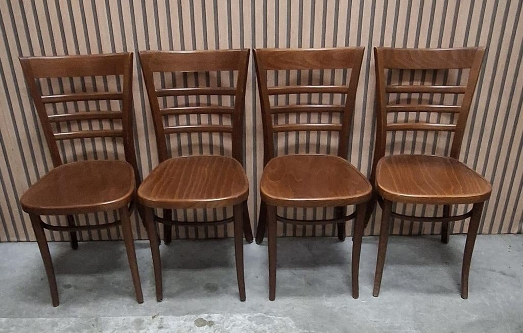 8 x houten cafestoelen cafe horeca stoelen Thonet bistro, Ophalen of Verzenden, Zo goed als nieuw, Bruin, Vijf, Zes of meer stoelen
