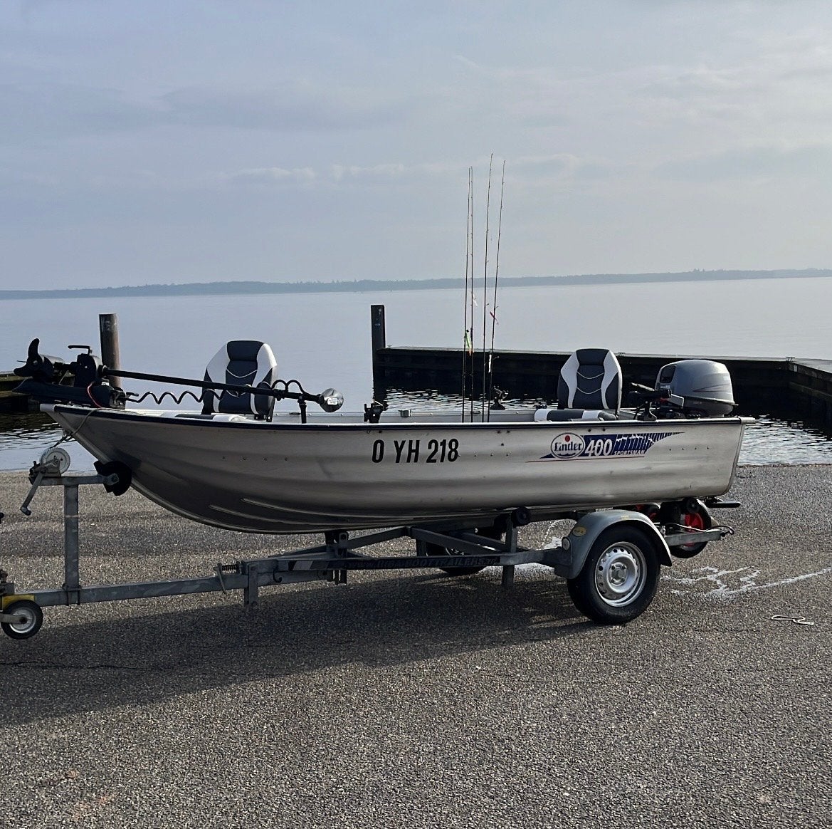 Linder Sportsman 400 met Yamaha 15pk en Haswing Trolling, Ophalen, Gebruikt, Met afstandsbediening, Aluminium