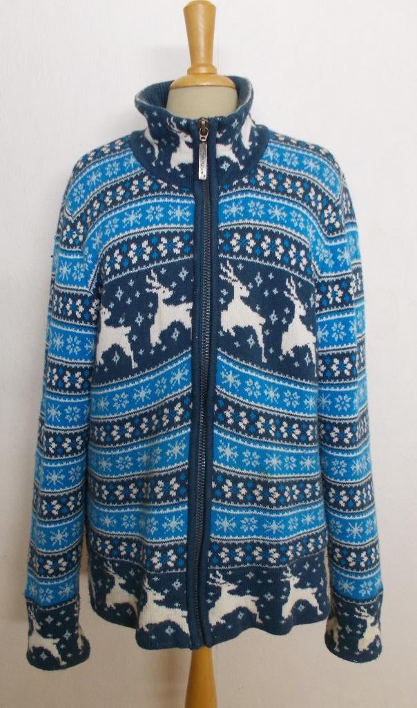 Noors/folklore windstopper print vest van Human Nature! XL, Verzenden, Zo goed als nieuw, Maat 46/48 (XL) of groter, Blauw