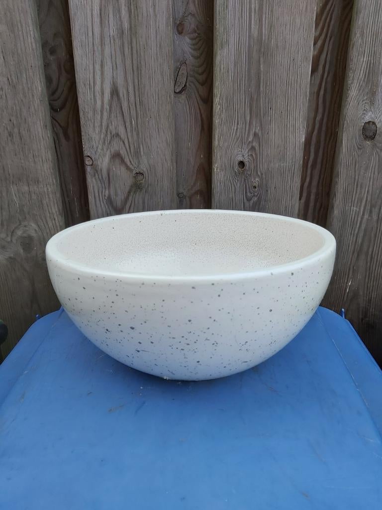 Mooie witte pot met spikkels, 25 tot 40 cm, Ophalen of Verzenden, Zo goed als nieuw, Minder dan 40 cm