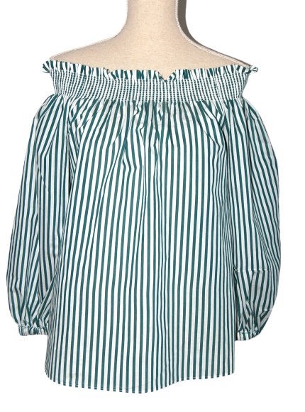 Nieuw KI 6 Who Are You? topje, blouse-top, groen/wit, Mt. S, Ki 6 Who Are You?, Verzenden, Nieuw, Lange mouw